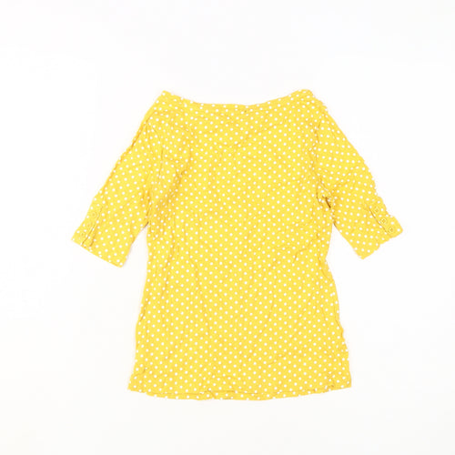 Gap Girls Yellow Polka Dot T-Shirt, Size 10-11, Cotton, Spring