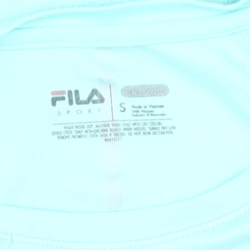 Fila Women's Blue Gym T-Shirt, Size S, Breathable, Short Sleeve