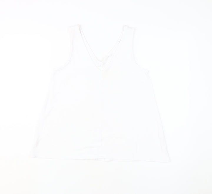 Gap Women's White XS Basic Tank Top V-Neck Cotton