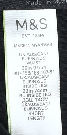 Marks and Spencer Men's Black Trousers, Size 36