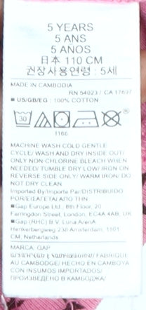 Gap Girls Pink Star Pyjama Set 5 Years