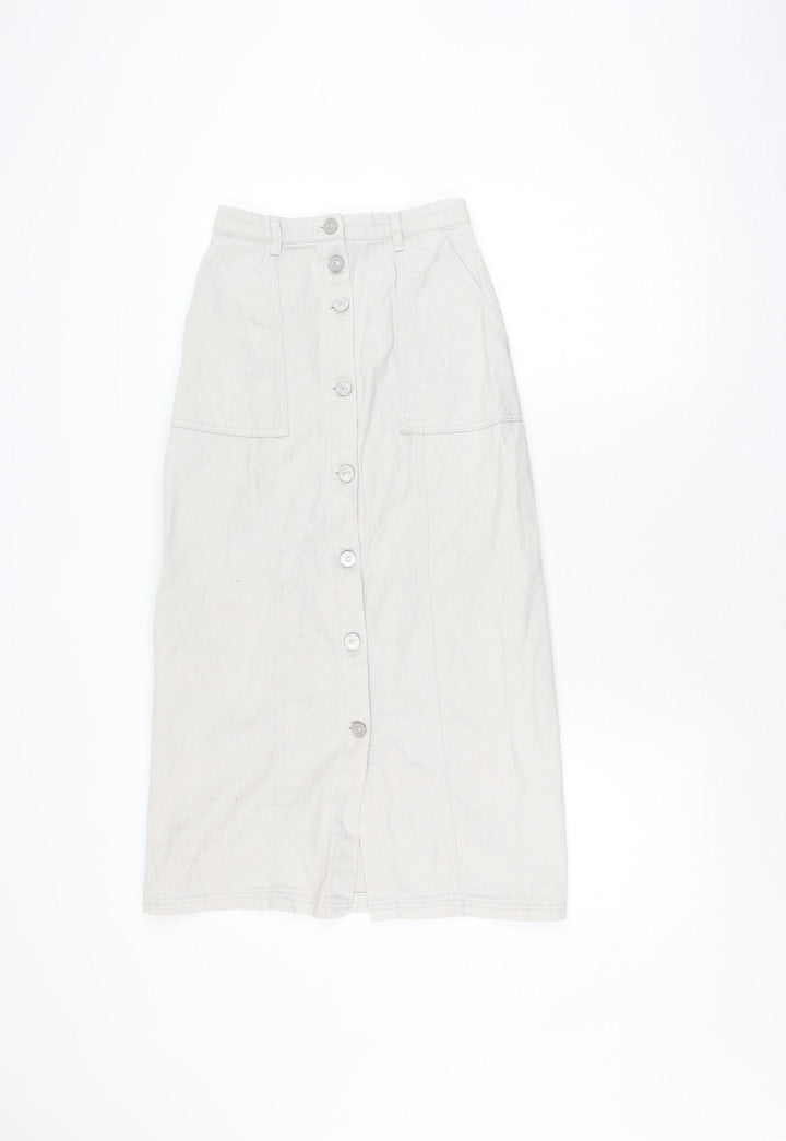 Kookai Women's Beige Button Cotton Skirt Size 6