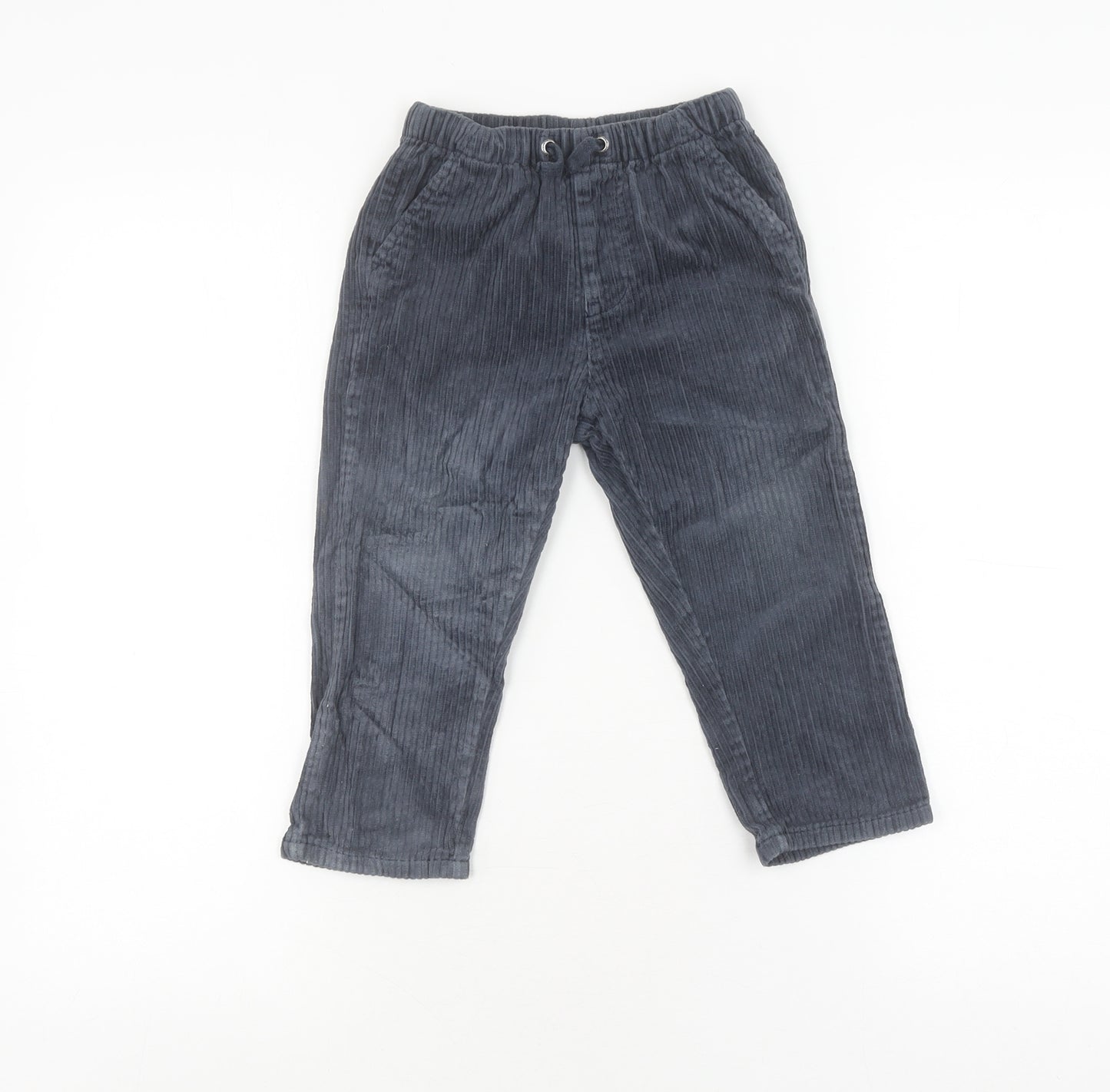 Next Boys Grey Corduroy Trousers 2-3 Years Elastic Waist