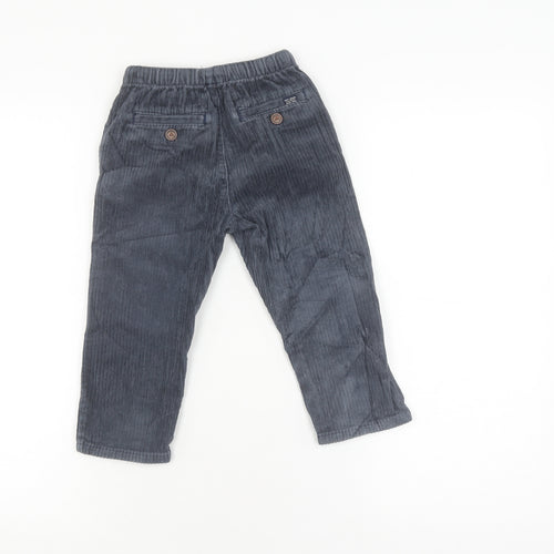 Next Boys Grey Corduroy Trousers 2-3 Years Elastic Waist