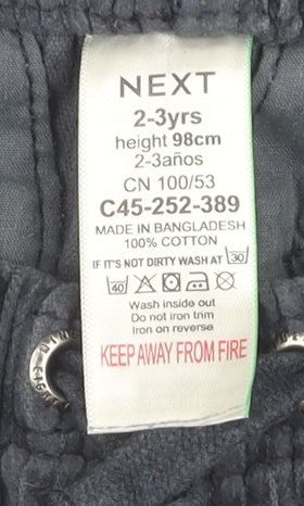 Next Boys Grey Corduroy Trousers 2-3 Years Elastic Waist