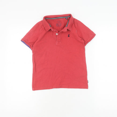 Joules Boys Red Polo Shirt, 6 Years, Cotton, Short Sleeve