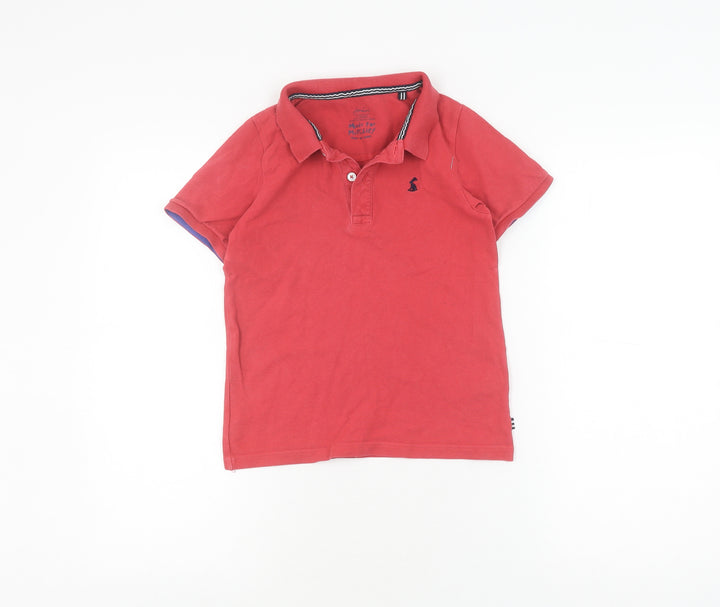 Joules Boys Red Polo Shirt, 6 Years, Cotton, Short Sleeve