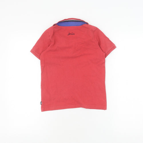 Joules Boys Red Polo Shirt, 6 Years, Cotton, Short Sleeve