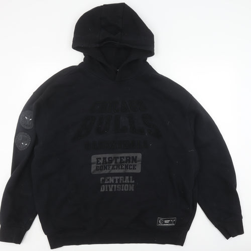 NBA Men's Black XL Pullover Hoodie with Chicago Bulls Logo