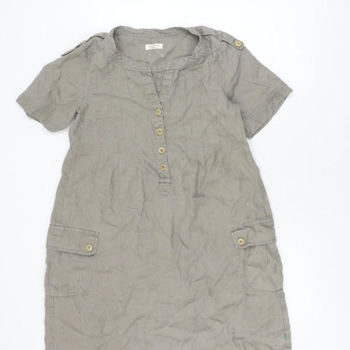 Jackpot Women's Grey Linen Shirt Dress Size 10