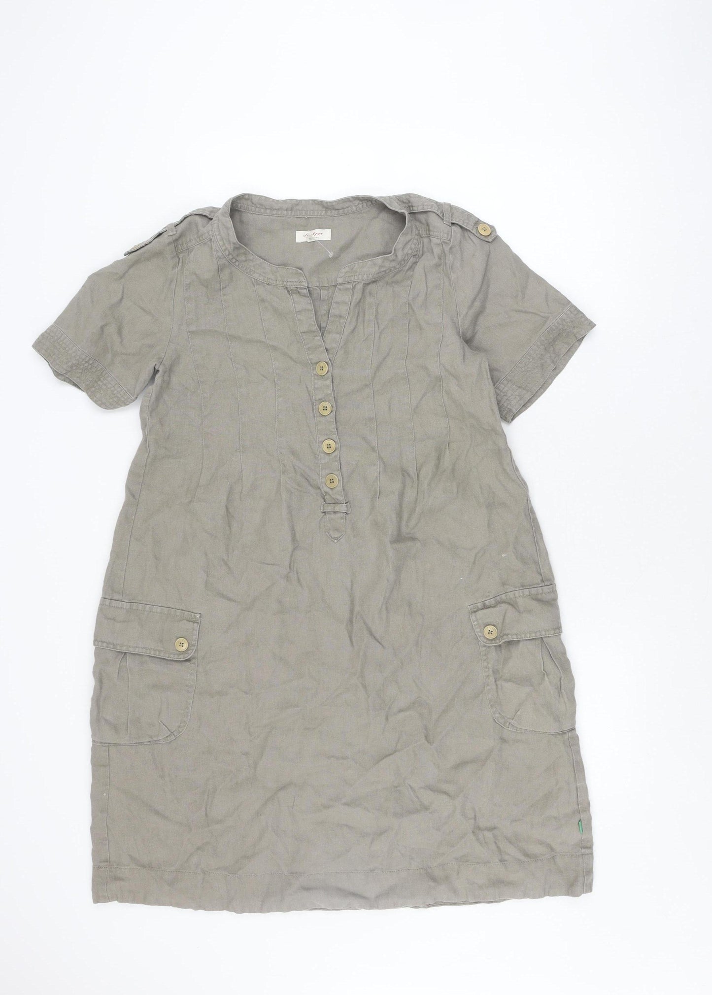 Jackpot Women's Grey Linen Shirt Dress Size 10