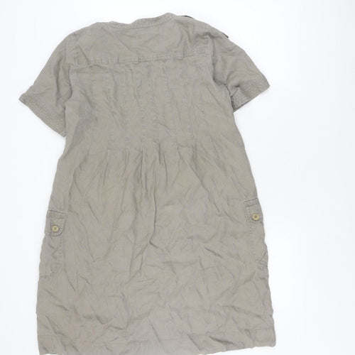 Jackpot Women's Grey Linen Shirt Dress Size 10