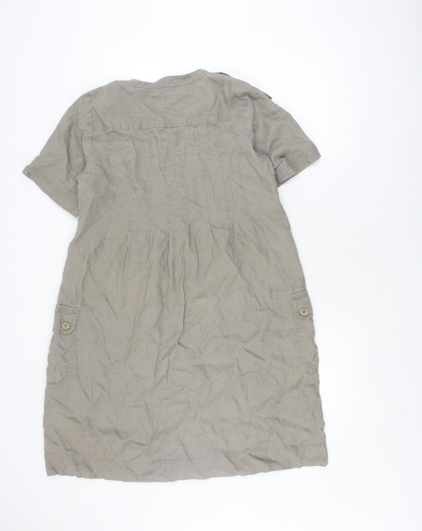 Jackpot Women's Grey Linen Shirt Dress Size 10