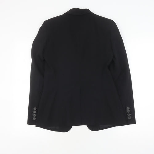 DKNY Women's Black Blazer - Size 4, Slim Fit, Single Breasted