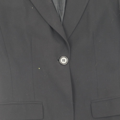 DKNY Women's Black Blazer - Size 4, Slim Fit, Single Breasted