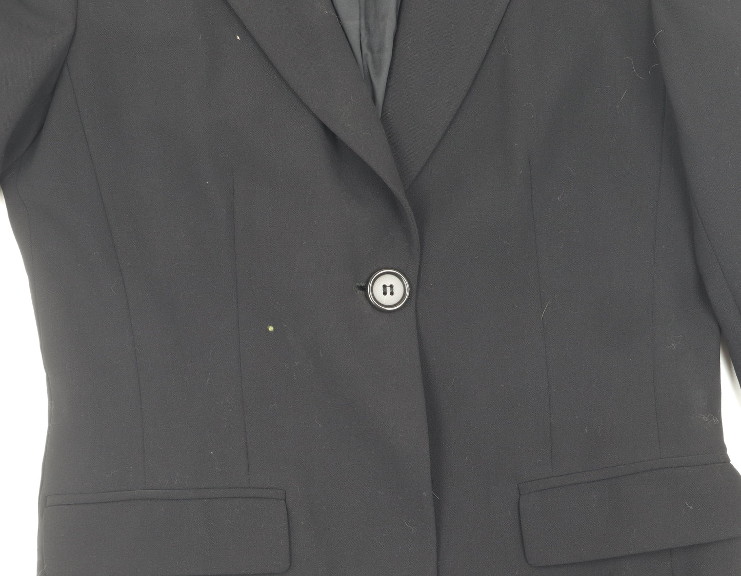 DKNY Women's Black Blazer - Size 4, Slim Fit, Single Breasted