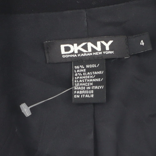 DKNY Women's Black Blazer - Size 4, Slim Fit, Single Breasted