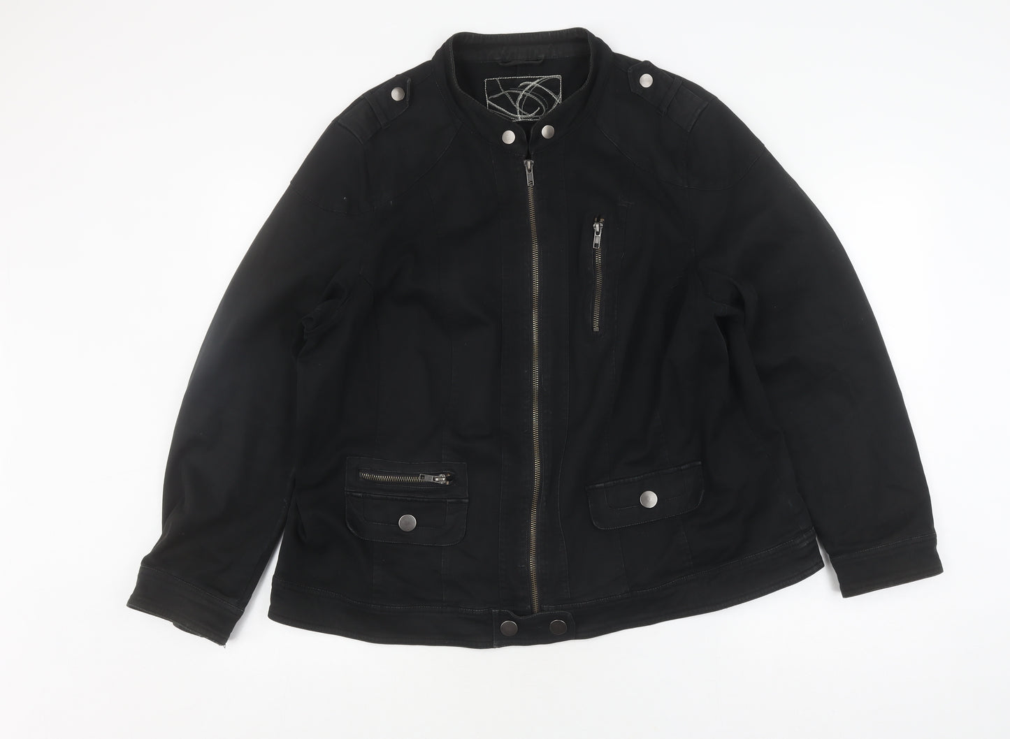 Evans Women's Black Biker Jacket Size 22 Plus