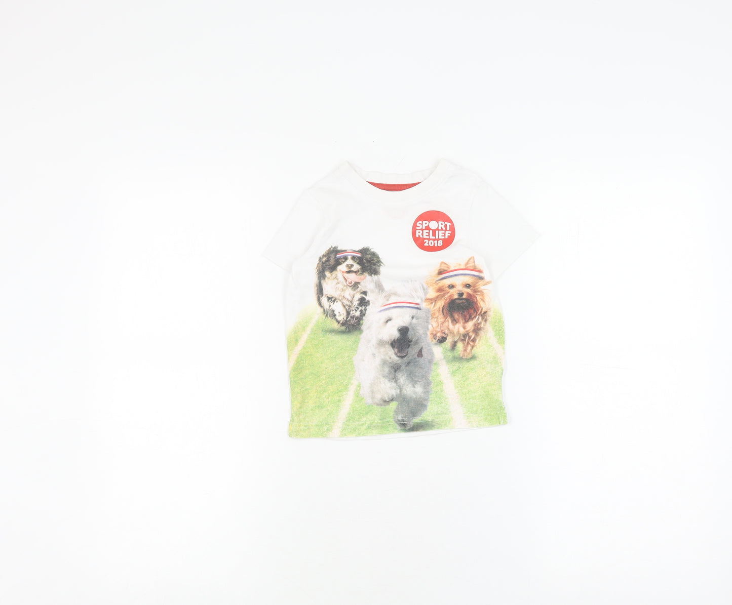 Sport Relief 2018 White Girls T-Shirt 1-2 Years Graphic Print
