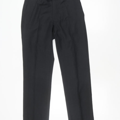 Charles Tyrwhitt Men's Black Wool Slim Fit Dress Pants