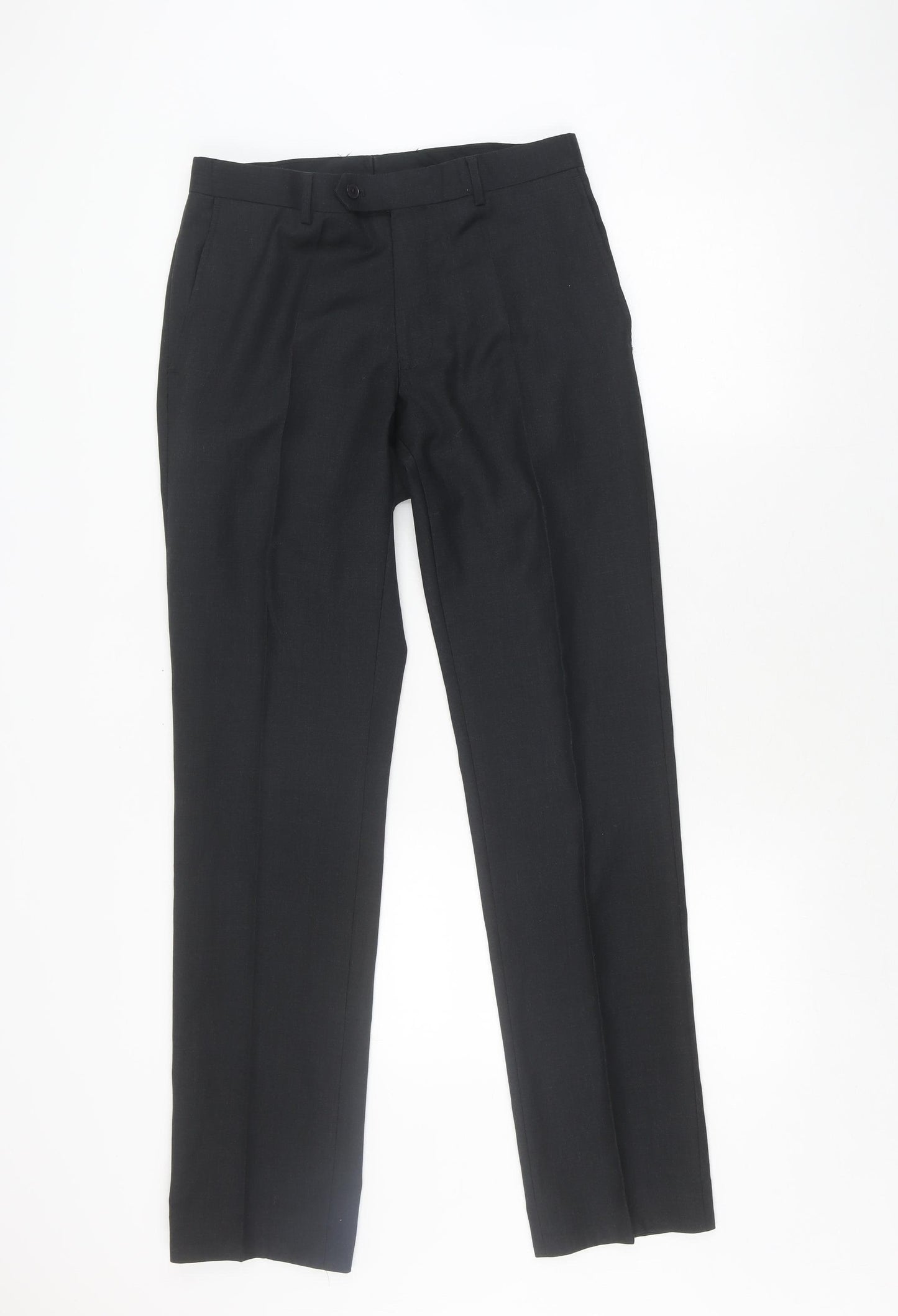 Charles Tyrwhitt Men's Black Wool Slim Fit Dress Pants