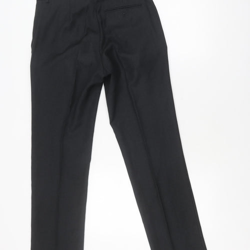 Charles Tyrwhitt Men's Black Wool Slim Fit Dress Pants