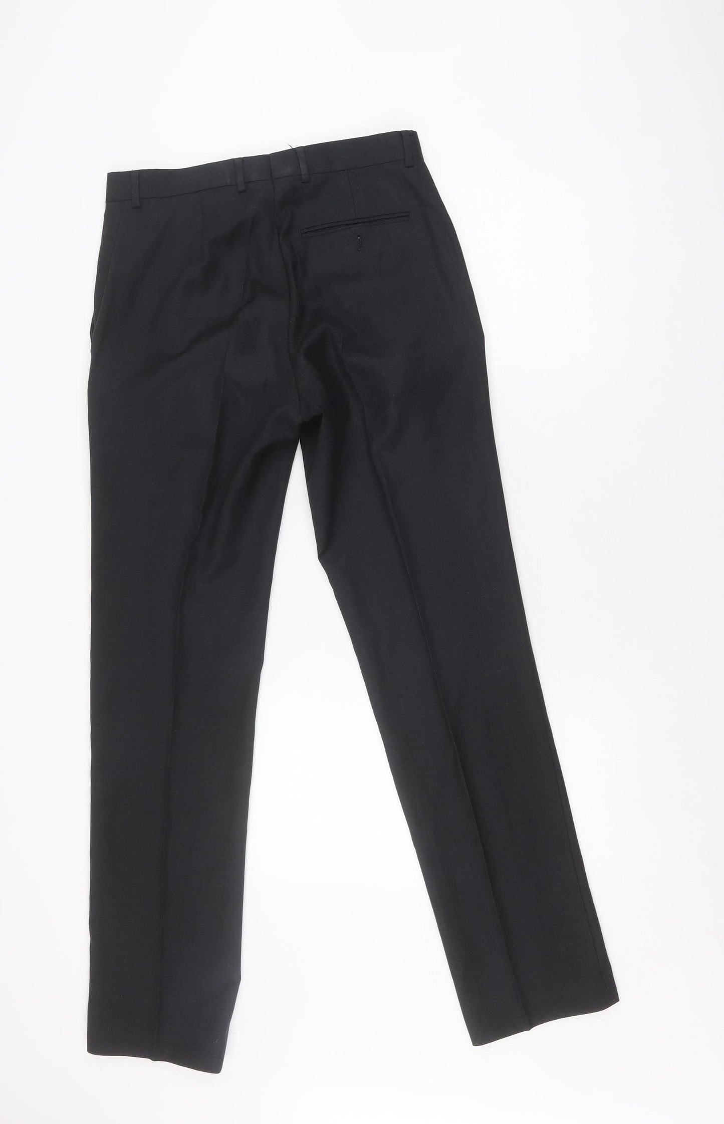 Charles Tyrwhitt Men's Black Wool Slim Fit Dress Pants