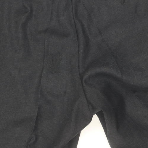 Charles Tyrwhitt Men's Black Wool Slim Fit Dress Pants