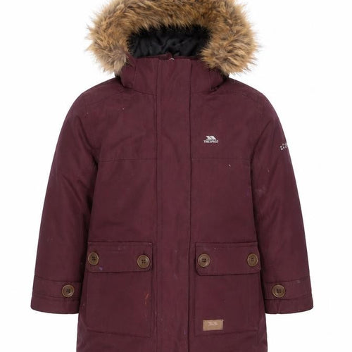 Trespass Girls Purple Parka Coat 2-3 Years Waterproof