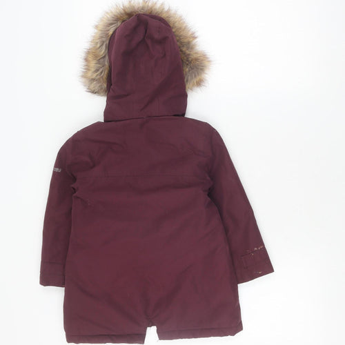 Trespass Girls Purple Parka Coat 2-3 Years Waterproof