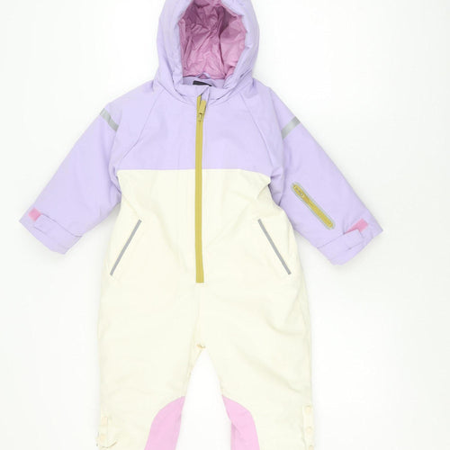 Zara Girls Ski Snowsuit, Purple/White, Age 3-4, Winter