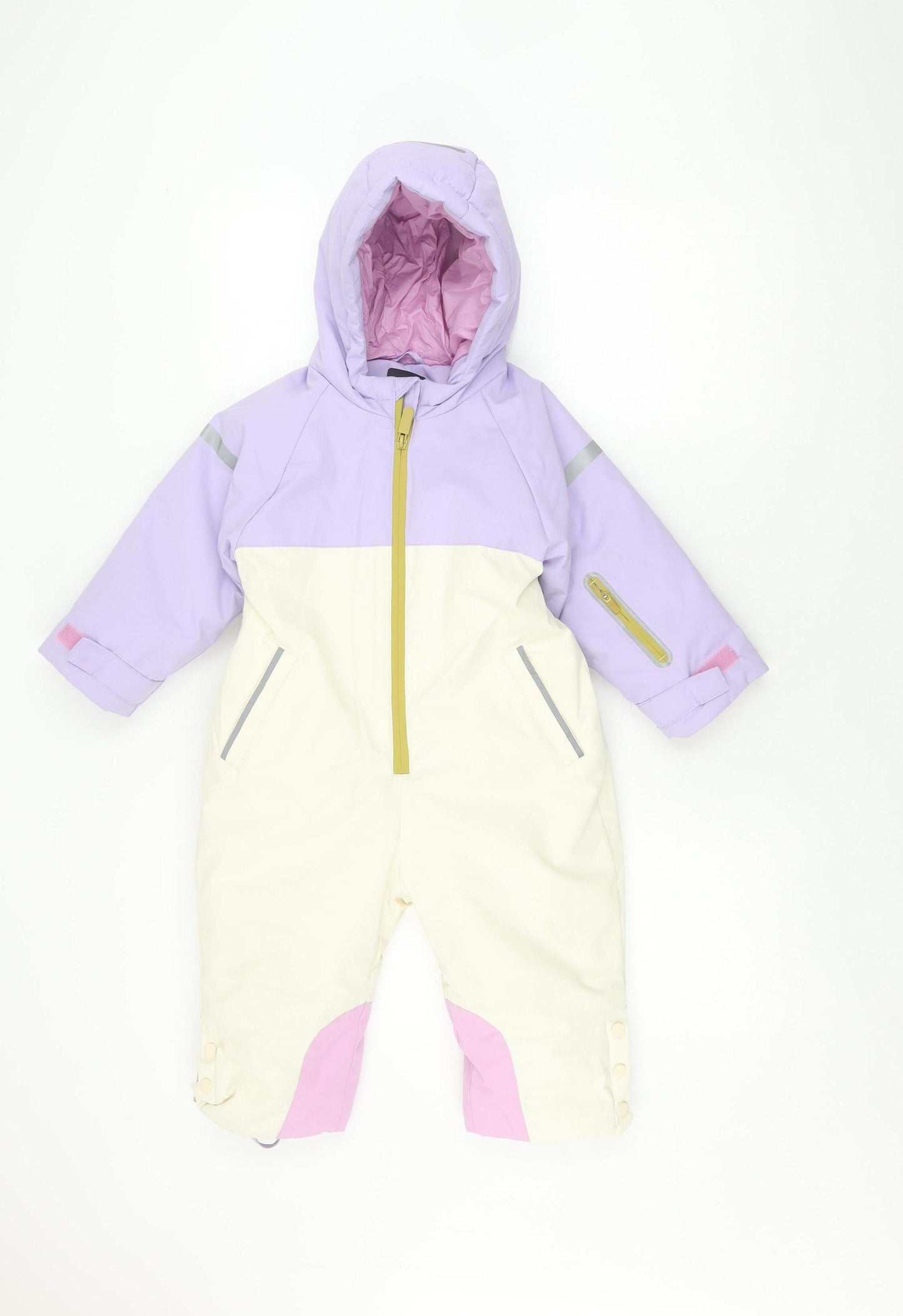 Zara Girls Ski Snowsuit, Purple/White, Age 3-4, Winter