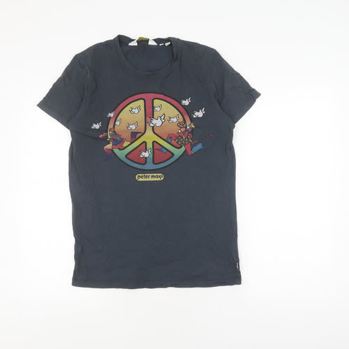 Wrangler Men’s Small Retro Black Peace Graphic T-Shirt
