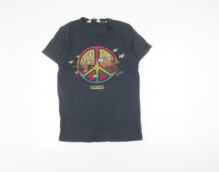Wrangler Men’s Small Retro Black Peace Graphic T-Shirt
