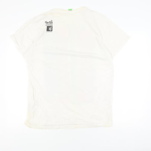 Go Go Men's XL White Graphic Print T-Shirt