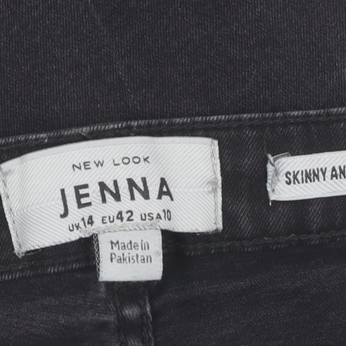 New Look Women's Black Skinny Jeans Size 14 Distressed