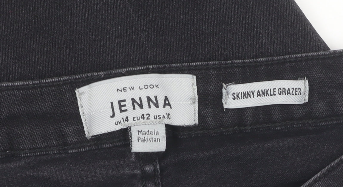 New Look Women's Black Skinny Jeans Size 14 Distressed