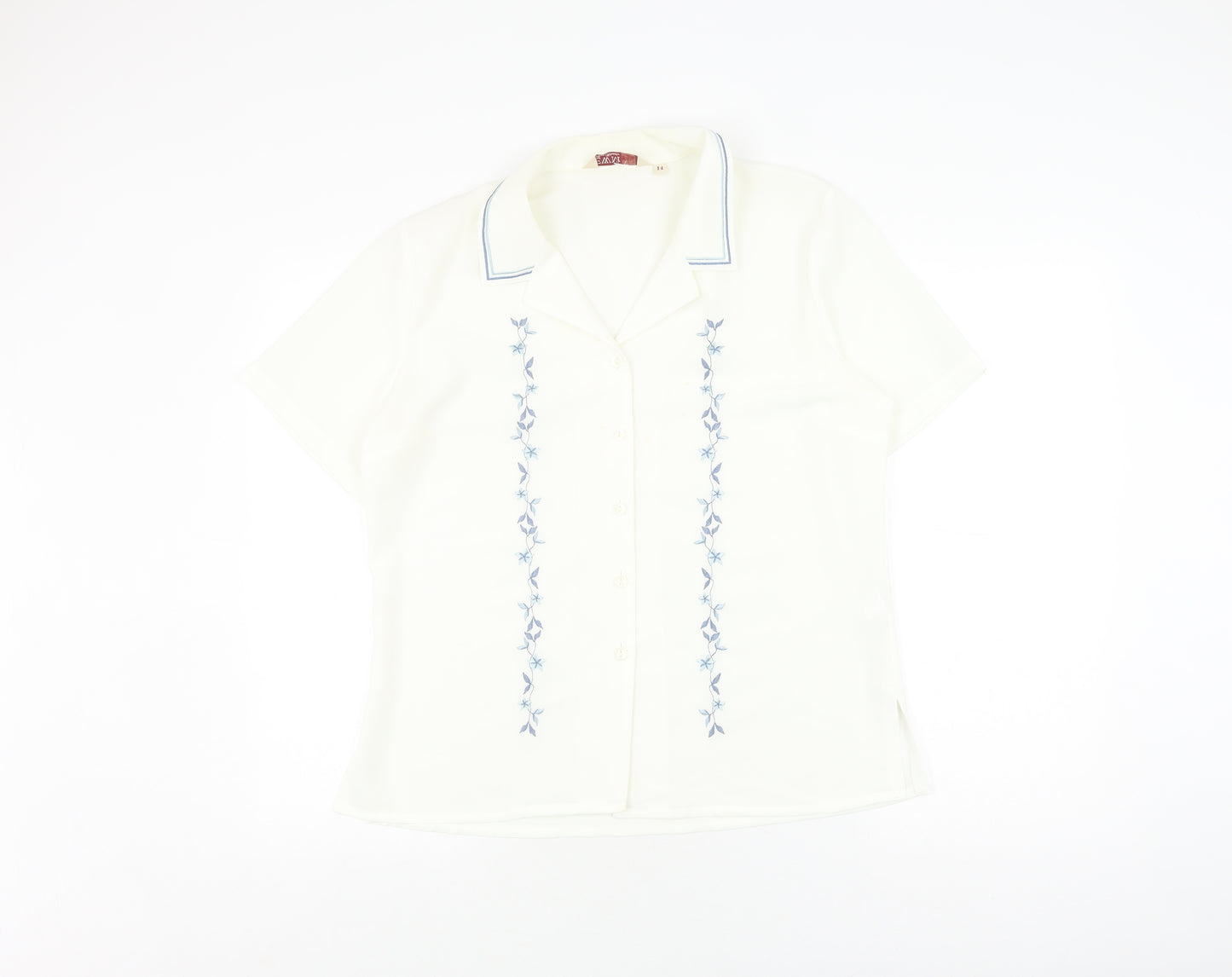 EWM Women’s Ivory Embroidered Button-Up Shirt