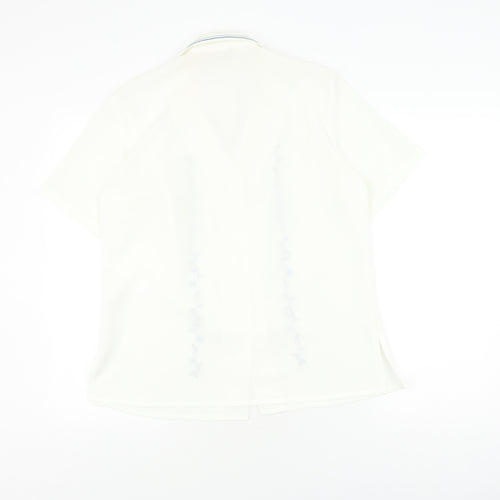EWM Women’s Ivory Embroidered Button-Up Shirt