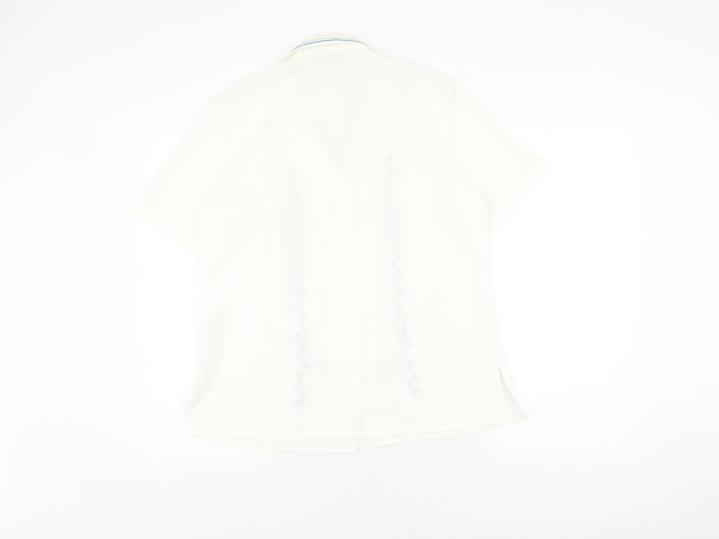 EWM Women’s Ivory Embroidered Button-Up Shirt