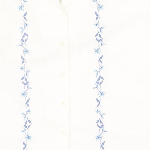 EWM Women’s Ivory Embroidered Button-Up Shirt