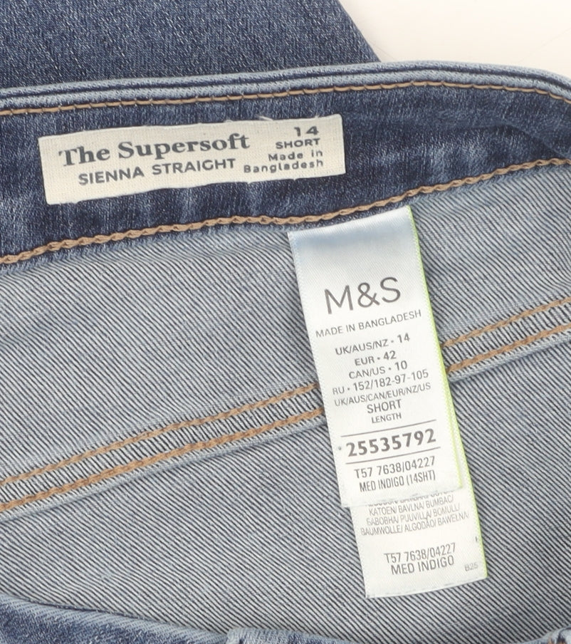 Marks and Spencer Women's Blue Sienna Straight Jeans Size 14