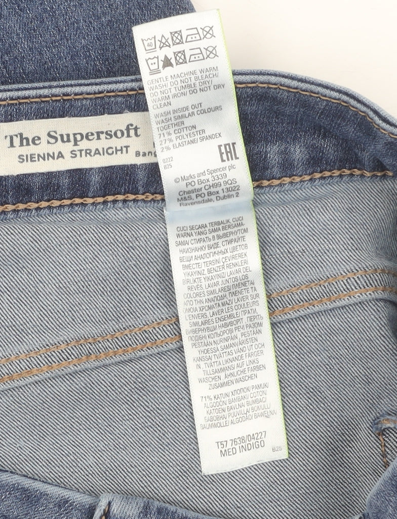 Marks and Spencer Women's Blue Sienna Straight Jeans Size 14