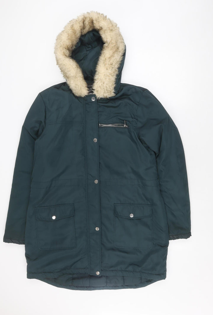 Dorothy Perkins Women's Green Parka Coat UK 12