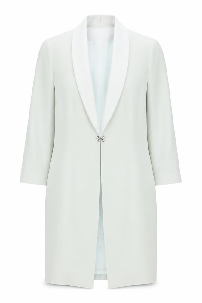 Front view of Carlo Richi Women's Green Mid-Length Blazer, size 16