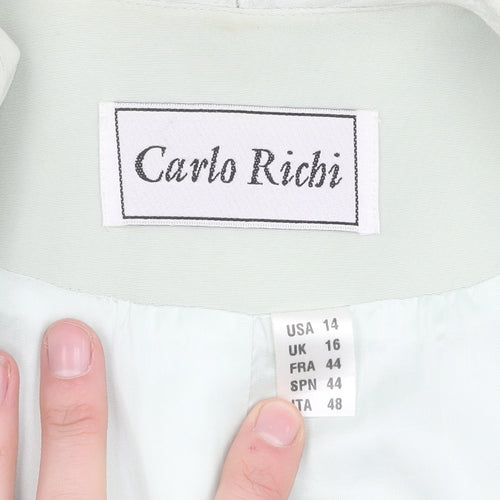 Carlo Richi Women's Green Mid-Length Blazer, Size 16