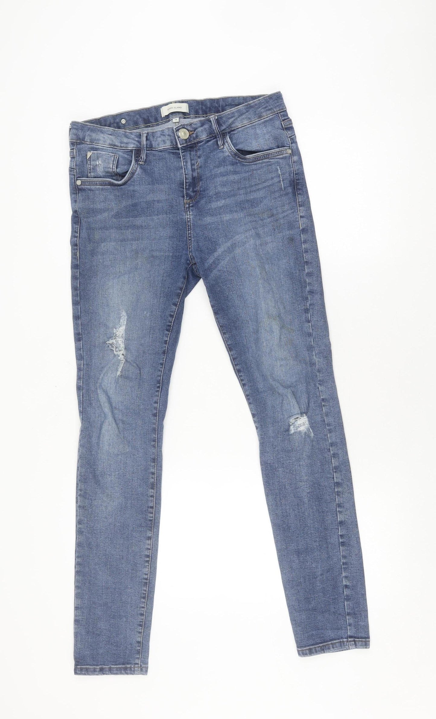 River Island Women's Blue Skinny Jeans Size 14