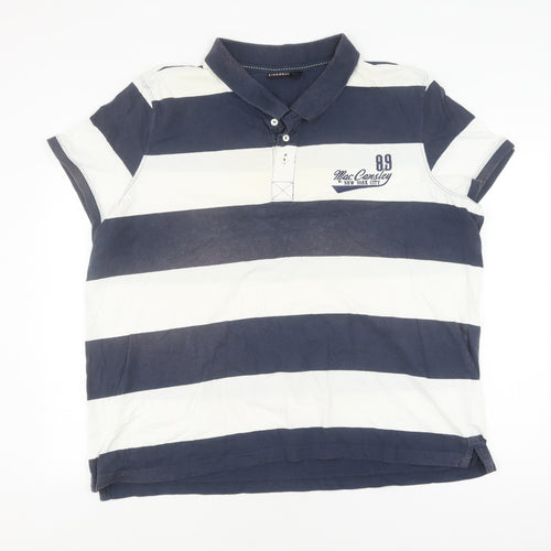 Livergy Men's Blue Striped Polo Shirt XL