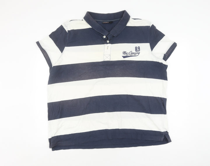 Livergy Men's Blue Striped Polo Shirt XL