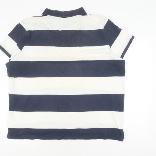Livergy Men's Blue Striped Polo Shirt XL
